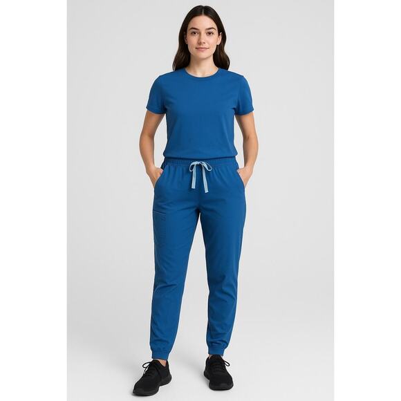 Figs Women’s Blue Scrub Pants XXL Petite Jogger Style - Picture 1 of 7